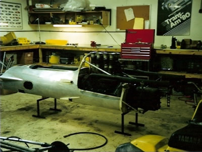 Tom Snellbeck's Surtees TS5A being restored at Baci Motorsports in the late 1980s or early 1990s. Copyright Chris Novatny 2006. Used with permission.