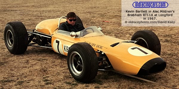 Kevin Bartlett in Alec Mildren's Brabham BT11A at Longford in 1967. Copyright oldracephotos.com/David Keep 2012. Used with permission.