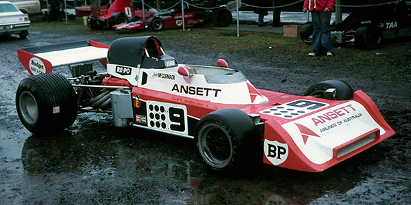 John McCormack's Elfin MR6 at Sandown in 1975.  Copyright oldracephotos.com/Neil Hammond. Used with permission.