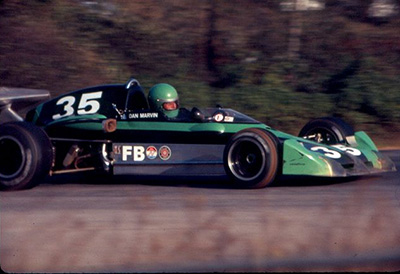 Dan Marvin in Jon Norman's Lola T360 at the SCCA Runoffs in 1976. Copyright R. Allen Olmstead 2011. Used with permission. Dan Marvin in Jon Norman's Lola T360 at the SCCA Runoffs in 1976. Copyright R. Allen Olmstead 2011. Used with permission.
