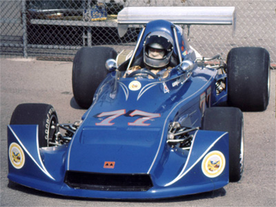 Lynn Bentson in his Modus M3 at Ontario in May 1976. Copyright Allen Brown (slide acquired on eBay) 2025. Used with permission. Lynn Bentson in his Modus M3 at Ontario in May 1976. Copyright Allen Brown (slide acquired on eBay) 2025. Used with permission.