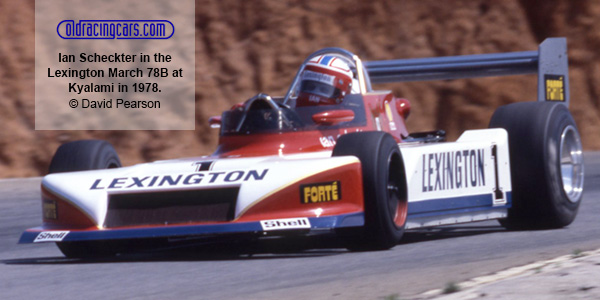 Ian Scheckter in the Lexington March 78B at Kyalami in 1978. Copyright motoprint.co.za/David Pearson 2024. Used with permission. Ian Scheckter in the Lexington March 78B at Kyalami in 1978. Copyright motoprint.co.za/David Pearson 2024. Used with permission.