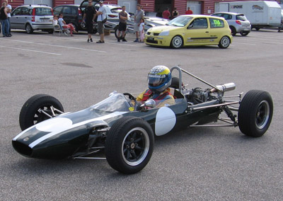 Louis Maulini's Cooper T83 at its first tests after his restoration. Copyright Eric Perrin 2020. Used with permission.