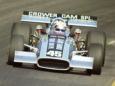 Rick Muther in Bruce Crower's Eagle-Chevy at Phoenix in November 1972. Copyright Mike Thomsen/<a href='https://racingpictorial.com/' target='_blank'>www.racingpictorial.com</a> 2022. Used with permission.