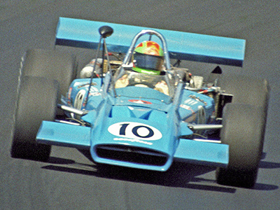 Lee Kunzman in Lindsey Hopkins' 1970 Eagle at Phoenix in November 1972. Copyright Mike Thomsen/<a href='https://racingpictorial.com/' target='_blank'>www.racingpictorial.com</a> 2022. Used with permission.
