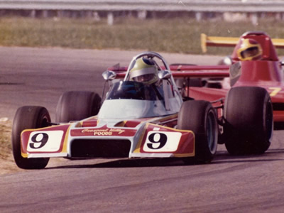 Bobby Rahal winning the SCCA National at IRP in September 1974 in his first race in the ex-David Ralston Rondel M1. Copyright Bobby Rahal 2012. Used with permission.