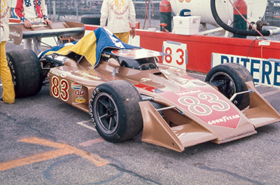 Bill Puterbaugh's #83 McNamara Eagle '73 at Pocono in June 1975. Copyright David A. Reese 2021. Used with permission. Bill Puterbaugh's #83 McNamara Eagle '73 at Pocono in June 1975. Copyright David A. Reese 2021. Used with permission.