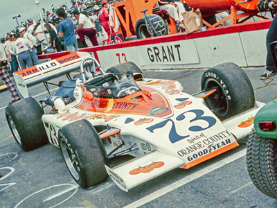 Jerry Grant's Carillo Rods Eagle '73 at Pocono in June 1975. Copyright David A. Reese 2021. Used with permission. Jerry Grant's Carillo Rods Eagle '73 at Pocono in June 1975. Copyright David A. Reese 2021. Used with permission.