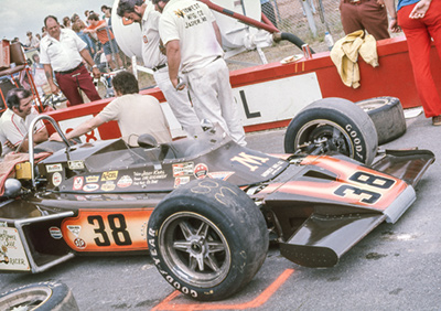 Jerry Karl's Gehlhausen Kingfish at Pocono in June 1975. Copyright David A. Reese 2021. Used with permission.