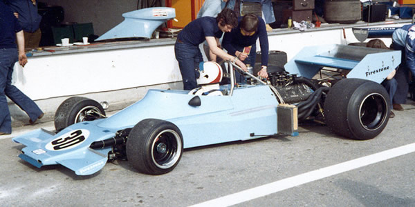 Chris Amon in the Amon AF1 at the 1974 Spanish GP, its sole F1 start. Copyright Paul Robinson 2017. Used with permission.