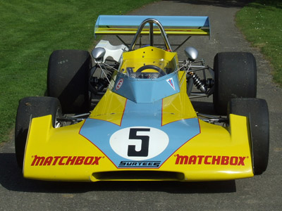 John Surtees' restored Surtees TS10 at his home in 2009. Copyright ppfimages/Nick Rose 2020. Used with permission.
