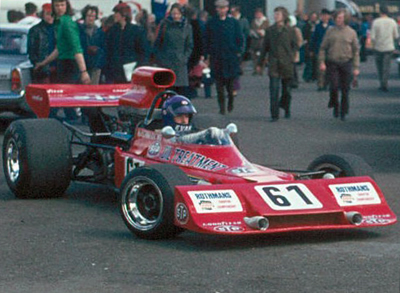 Bob Evans in Alan McKechnie's T101 104 at the 1973 International Trophy.  Copyright. Copyright Rob Ryder 2001. Used with permission.