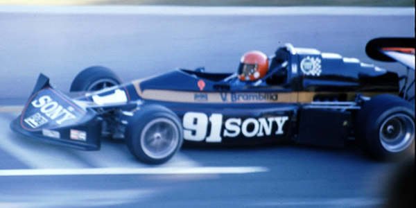 Vittorio Brambilla winning the 1975 Grand Prix de Trois-Rivières in the Sony-backed Doug Shierson Racing March 75B. Copyright John Sadler 2011. Used with permission. Vittorio Brambilla winning the 1975 Grand Prix de Trois-Rivières in the Sony-backed Doug Shierson Racing March 75B. Copyright John Sadler 2011. Used with permission.