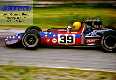 John Gunn in Ray Lore's 1968 Eagle-Chevrolet at Road America in July 1971. Copyright Tom Schultz 2018. Used with permission.