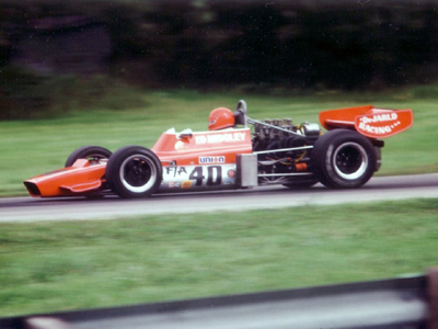 Ed Midgley in the heavily-rebuilt ex-Trowbridge McKee Mk 12 at Elkhart Lake in 1977. Copyright Tom Schultz 2004. Used with permission.