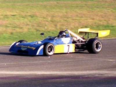 Jim Crawford in the Fred Opert Racing Chevron B27 at Thruxton in November 1974. Copyright Andrew Scriven 2010. Used with permission. Jim Crawford in the Fred Opert Racing Chevron B27 at Thruxton in November 1974. Copyright Andrew Scriven 2010. Used with permission.
