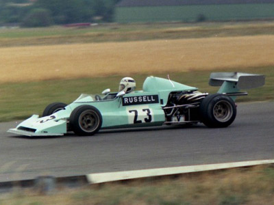 Adrian Russell in the ex-Ardmore Racing Lola T450/T460 at Thruxton in August 1976. Copyright Andrew Scriven 2010. Used with permission.