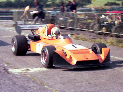 John Nicholson in the "ex-Gygax" Modus M3 at Thruxton on 12 October 1975. Copyright Andrew Scriven 2010. Used with permission. John Nicholson in the "ex-Gygax" Modus M3 at Thruxton on 12 October 1975. Copyright Andrew Scriven 2010. Used with permission.