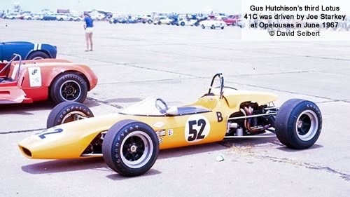 Gus Hutchison's third Lotus 41C was driven by Joe Starkey at Opelousas in June 1967.  Copyright David Seibert 2012.  Used with permission.