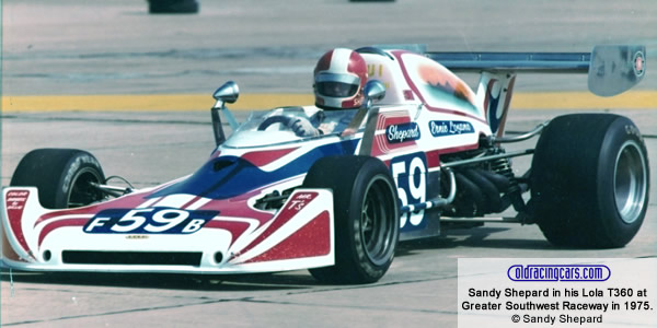 Sandy Shepard in his Lola T360 at Greater Southwest Raceway in 1975. Copyright Sandy Shepard 2019.  Used with permission.