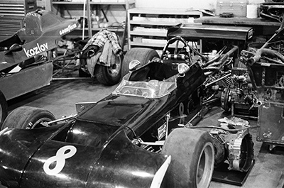 A black Chevron B20 for sale by Bill Scott in January 1978. Copyright Chuck Sieber 2022. Used with permission. A black Chevron B20 for sale by Bill Scott in January 1978. Copyright Chuck Sieber 2022. Used with permission.