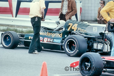 Dave Morris in his Weldangrid March 74B before the start at Westwood in May 1974. Copyright Kevin Skinner 2020. Used with permission.