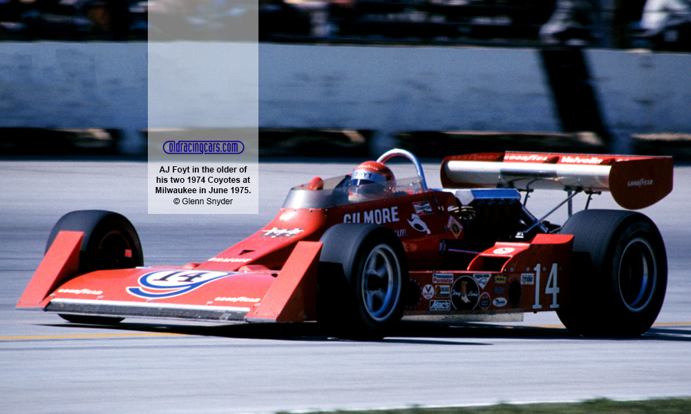 A J FOYT WINNING GILMORE COYOTE 1974 INDY 4 TIME WINNER TIME 500 8 X 10 PHOTO 21 