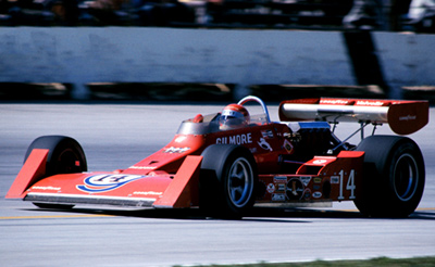 AJ Foyt in the older of his two 1974 Coyotes at Milwaukee in June 1975. Copyright Glenn Snyder 2014. Used with permission.