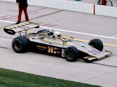 Jerry Karl drove Smokey Yunick's 1972 Eagle with turbocharged Chevrolet V8 engine at the 1973 Indy 500. Copyright Glenn Snyder 2015. Used with permission.