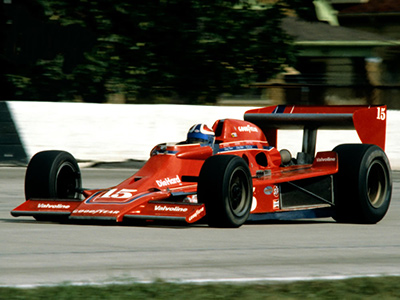 Johnny Parsons in the 'laydown' Lightning at Milwaukee in 1979. Copyright Glenn Snyder 2014. Used with permission.