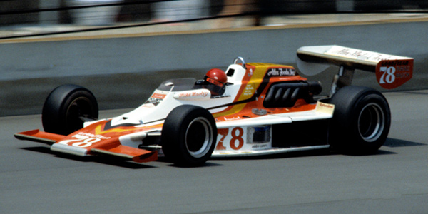 Mike Mosley in Alex Morales' Lightning at
the Indy 500 in 1978. Copyright Glenn Snyder 2014. Used with permission. Mike Mosley in Alex Morales' Lightning at
the Indy 500 in 1978. Copyright Glenn Snyder 2014. Used with permission.