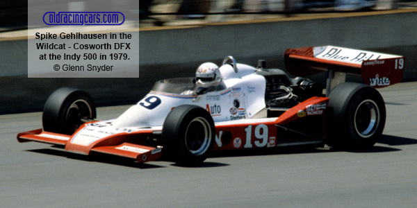Spike Gehlhausen in the Wildcat - Cosworth DFX at the Indy 500 in 1979. Copyright Glenn Snyder 2014. Used with permission.