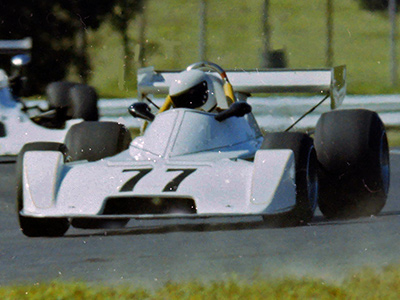 Diana Black in her Chevron B34 at Lime Rock's Labor Day Nationals in 1976. Copyright Arny Spahn 2020. Used with permission.