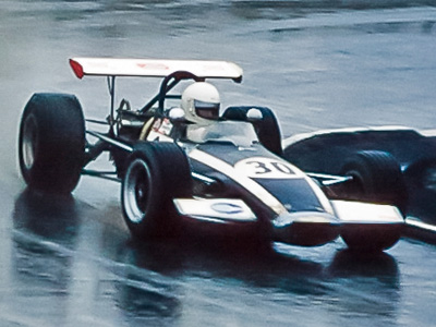 John Powell in his Chevron B17b at Circuit Ste-Croix in October 1971. Copyright Bruce Stewart 2017. Used with permission.