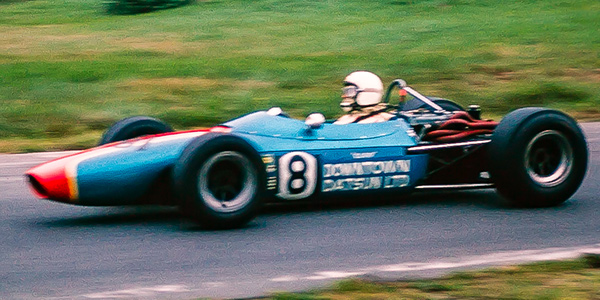 Eligio Siconolfi in his Downtown Datsun Ltd Crosslé 12F at Mont-Tremblant in September 1969. Copyright Bruce Stewart 2017. Used with permission.