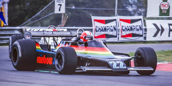 Marc Surer in the Ensign N179 at the Canadian Grand Prix at Montréal in 1979. Copyright Bruce Stewart 2017. Used with permission.
