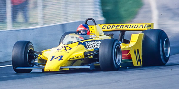 Emerson Fittipaldi in the Fittipaldi F6A at the Canadian Grand Prix at Montréal in 1979. Copyright Bruce Stewart 2017. Used with permission.