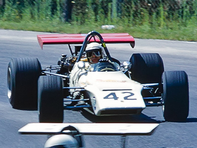 Max Nerrière in his ex-Craig Hill Lotus 59/69 Formula B at Mont Tremblant in August 1971. Copyright Bruce Stewart 2017. Used with permission.