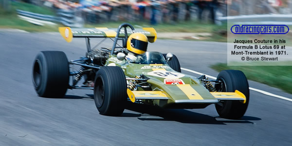 Jacques Couture in his Lotus 69 at Mont-Tremblant in August 1971. Copyright Bruce Stewart 2017. Used with permission. Jacques Couture in his Lotus 69 at Mont-Tremblant in August 1971. Copyright Bruce Stewart 2017. Used with permission.