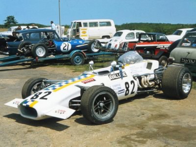 Antonio Carlos Avallone's Lola T140 at Snetterton for a Cheshunt Motoring Club libre race in June 1969. Copyright Richard Styles 2011. Used with permission.