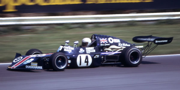 Alan Jones in the March 74B at Brands Hatch in July 1974.Copyright Gerald Swan 2007.  Used with permission.