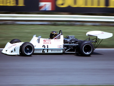 Ted Wentz in his Wella March 74B at Brands Hatch in July 1974. Copyright Gerald Swan 2017. Used with permission.