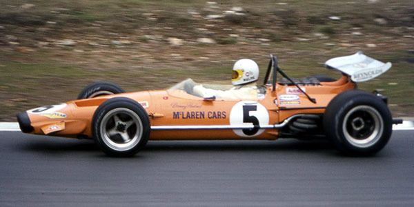 Denny Hulme in the McLaren M14A at the 1970 Race of Champions. Copyright Gerald Swan 2017. Used with permission.