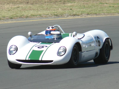 The Sid Taylor-liveried Brabham BT8 at the Sonoma Historics 5 June 2010. Copyright Greg Leong 2018. Used with permission.