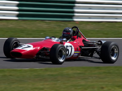 René Ligonnet in his Chevron B15 at the HSCC Wolds Trophy in April 2013. Licenced by Mark Benson under Creative Commons licence Attribution-NonCommercial-NoDerivs 2.0 Generic. Original image has been cropped.