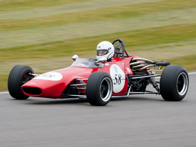 Jim Blockley in his Chevron B17 at the Goodwood Members Meeting in March 2016. Copyright Brian Edgeler 2016. Used with permission.