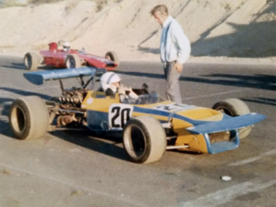 Frank Sangiorgio on pole position at Bridgehampton in his Chevron B18. Copyright Frank Sangiorgio 2015. Used with permission. Frank Sangiorgio on pole position at Bridgehampton in his Chevron B18. Copyright Frank Sangiorgio 2015. Used with permission.