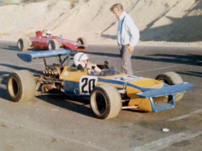 Frank Sangiorgio on pole position at Bridgehampton in his Chevron B18. Copyright Frank Sangiorgio 2015. Used with permission.