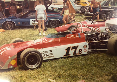 Chip Mead's Chevron B25 at Indianapolis Raceway Park in 1973. Copyright Phil Wells 2021. Used with permission.