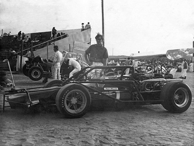 Andy Miller with his ex-Formula A Chinook at Cheyenne Speedway. Copyright Andy Miller 2021. Used with permission.